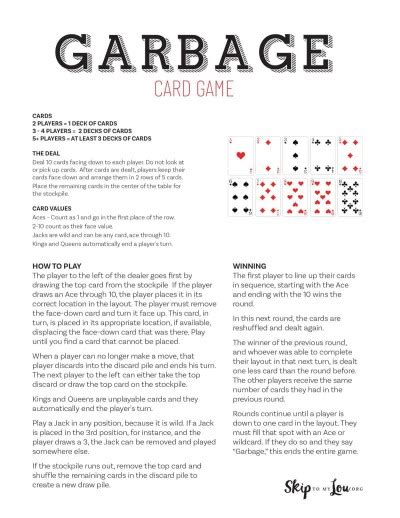 how do you play the card game garbage|How to Play the Garbage Card Game (aka Trash).